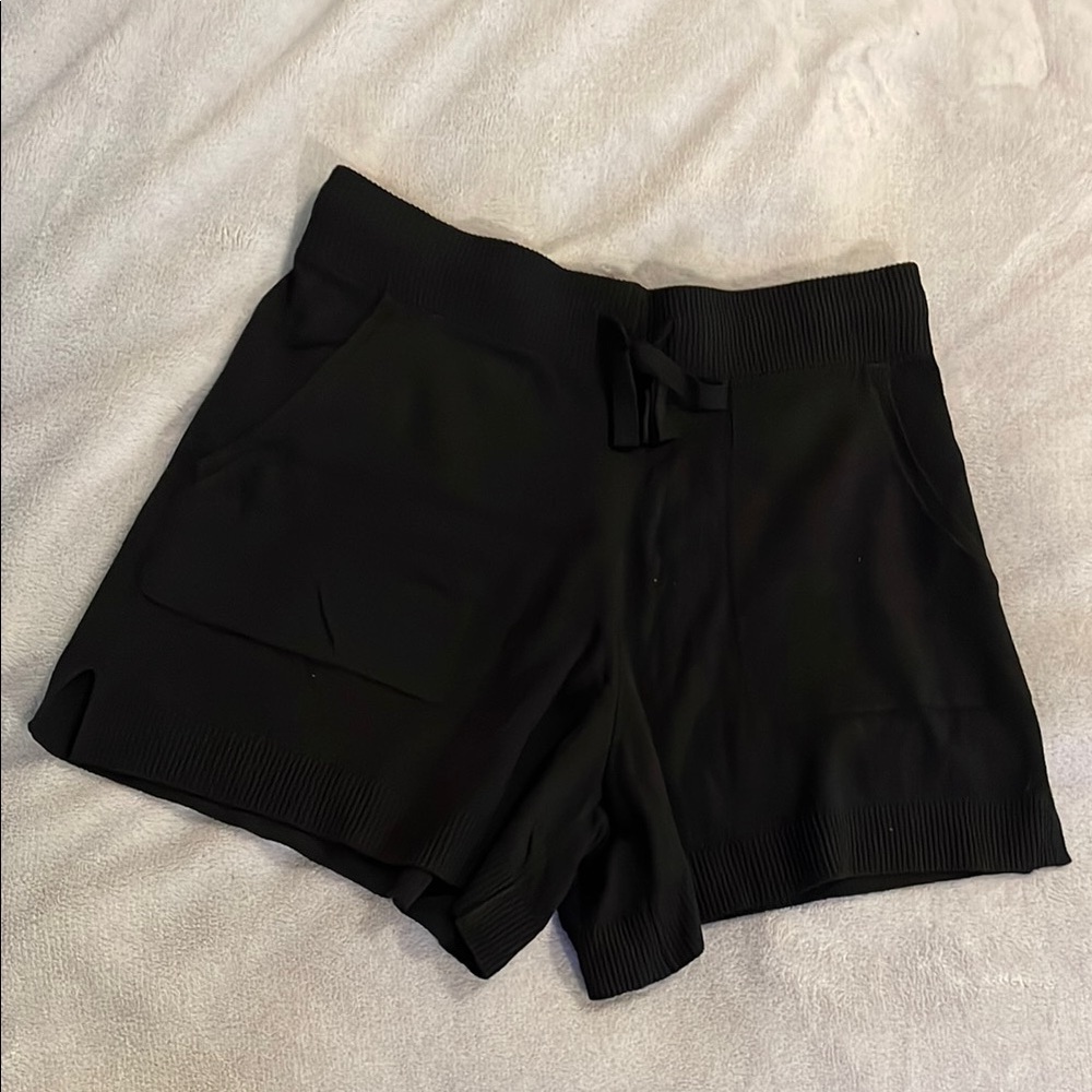 NEW Banana Republic Black Sweater Shorts with Drawstring Waist
